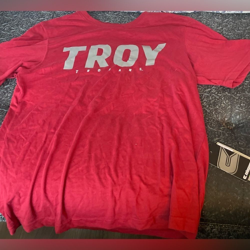 NEW Troy University Trojans Basic Block Cotton T-Shirt Men’s Size Medium NWT Co
